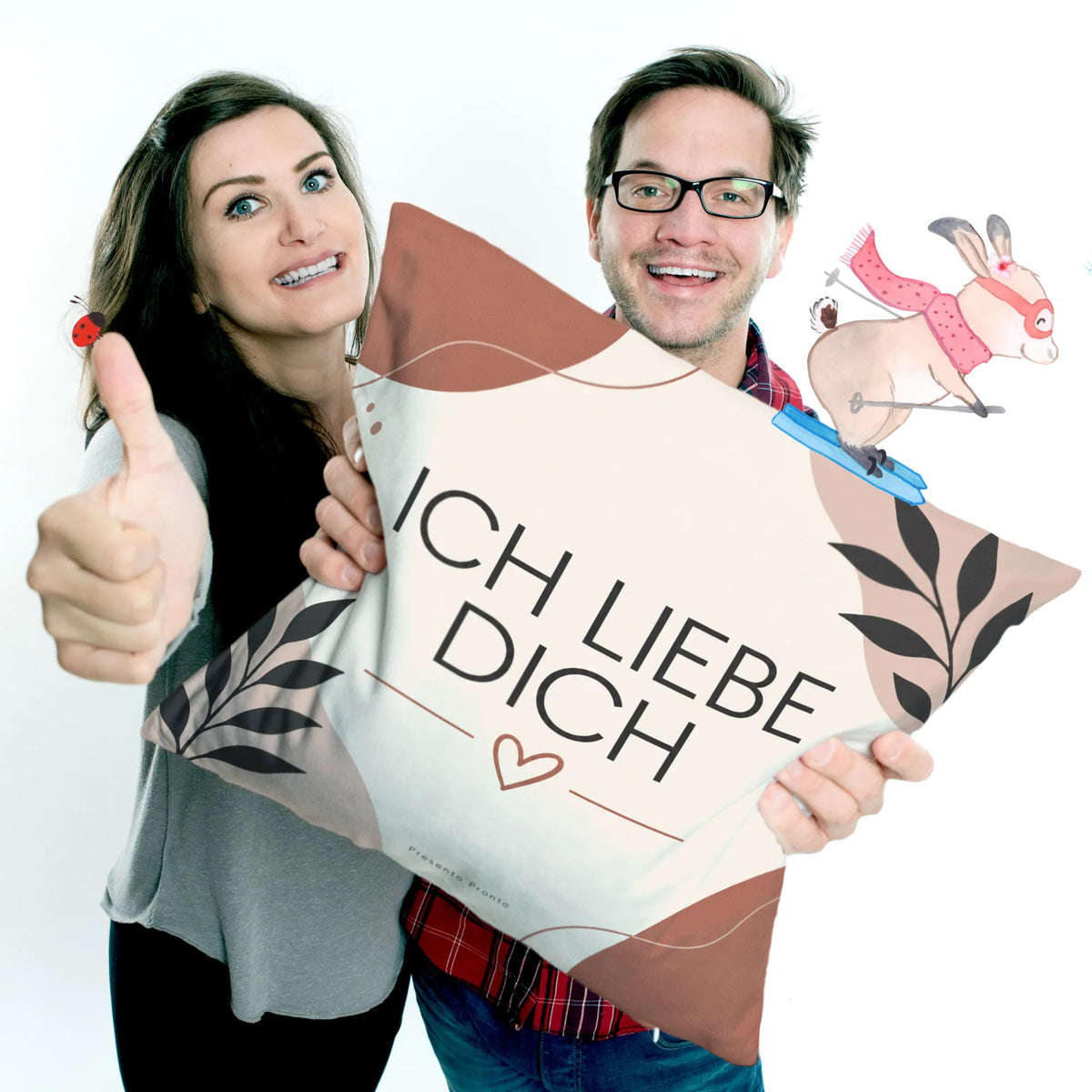 Romantisches I-love-you-Kissen für Verliebte mit Herz
