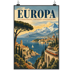 Nostalgisches Europa Plakat für Weltenbummler mit Eisenbahn|p:2020825|h:f2e42e945ed66ad06b9d8ab876967e04