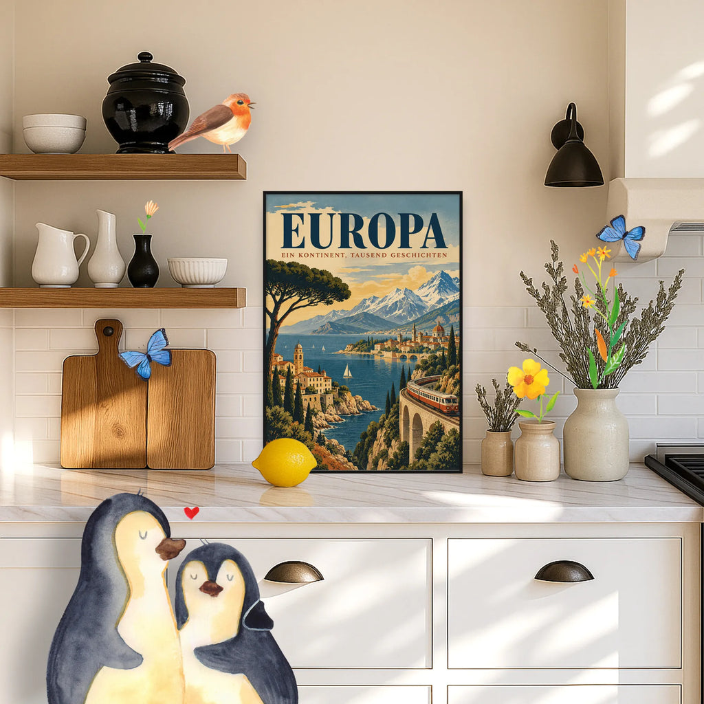 Nostalgisches Europa Plakat für Weltenbummler mit Eisenbahn|p:2020825|h:01a284041ba02bf9e3d0d73e3c105c3d