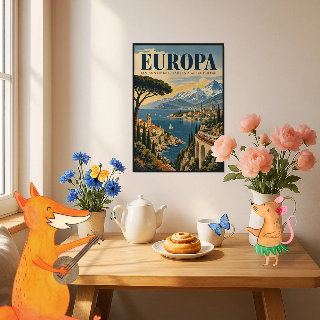 Nostalgisches Europa Plakat für Weltenbummler mit Eisenbahn|p:2020825|h:1c8f7e7bfa3a0e3e1502e8e147c99260