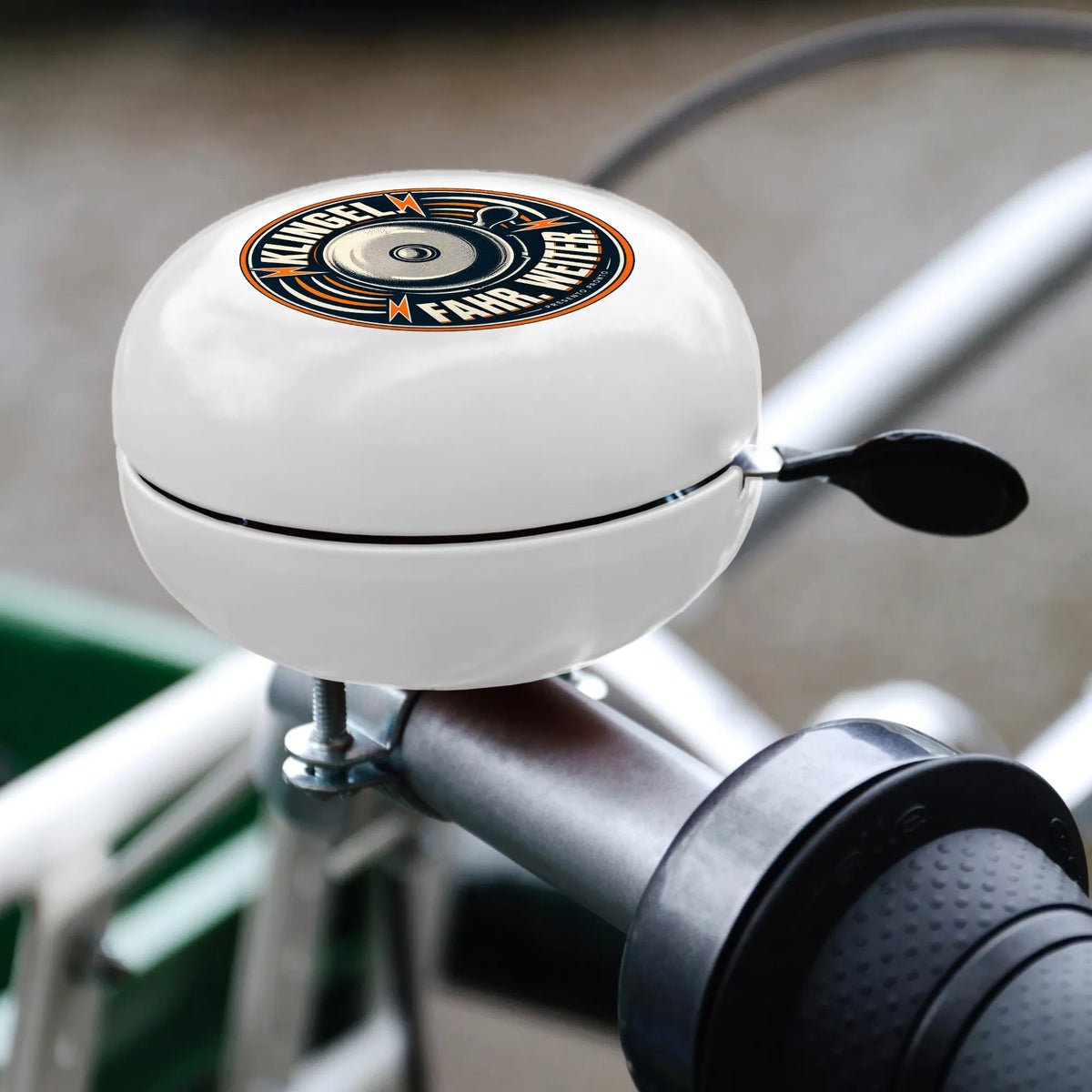 Coole Fahrradklingel mit Retro Fahrrad für Teenager