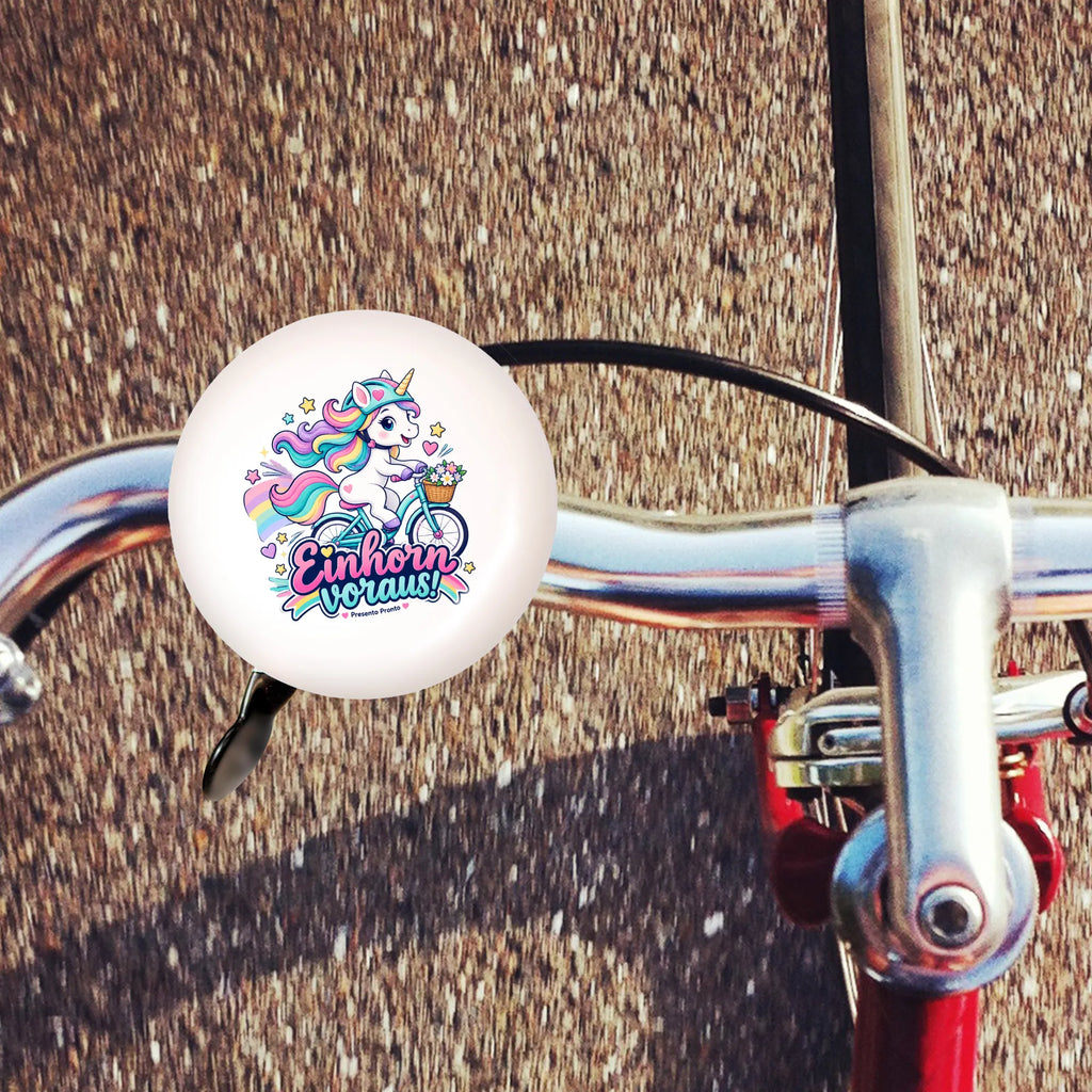 Fröhliche Einhorn-Fahrradklingel für Mädchen mit Helm|p:2020856|h:9bbe288eb0b77a28b14c578b3bb375bc
