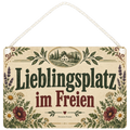 Gemütliches Terrassenschild für Gartenfreunde mit Wildblumen