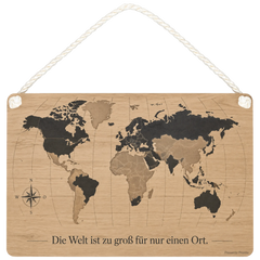 Inspirierendes Wandbild Weltkarte XXL aus Holz für Reisende