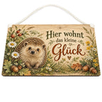 Gemütliches Holzschild mit Igel für Zuhause|p:2020873|h:88dc8f073f35243c4b6ce466cf2c49c9