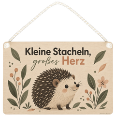 Liebevolles Holzschild mit Igel für Igelfans
