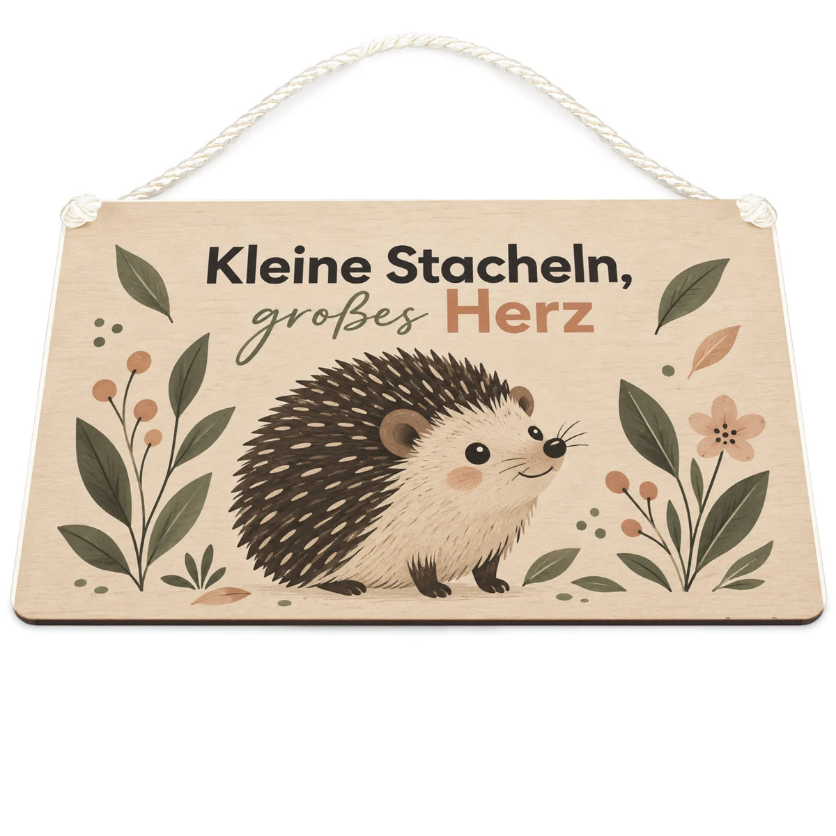Liebevolles Holzschild mit Igel für Igelfans