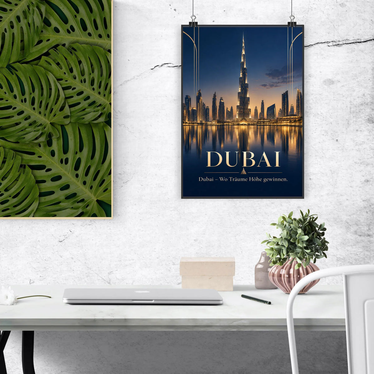 Elegantes Wandbild Dubai für Reisefans mit Burj Khalifa