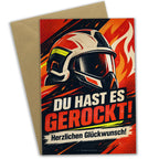 Coole Glückwunschkarte für die Feuerwehr mit Feuerwehrhelm|p:2020894|h:ae54288bab78dd44221a089eae0f9d60