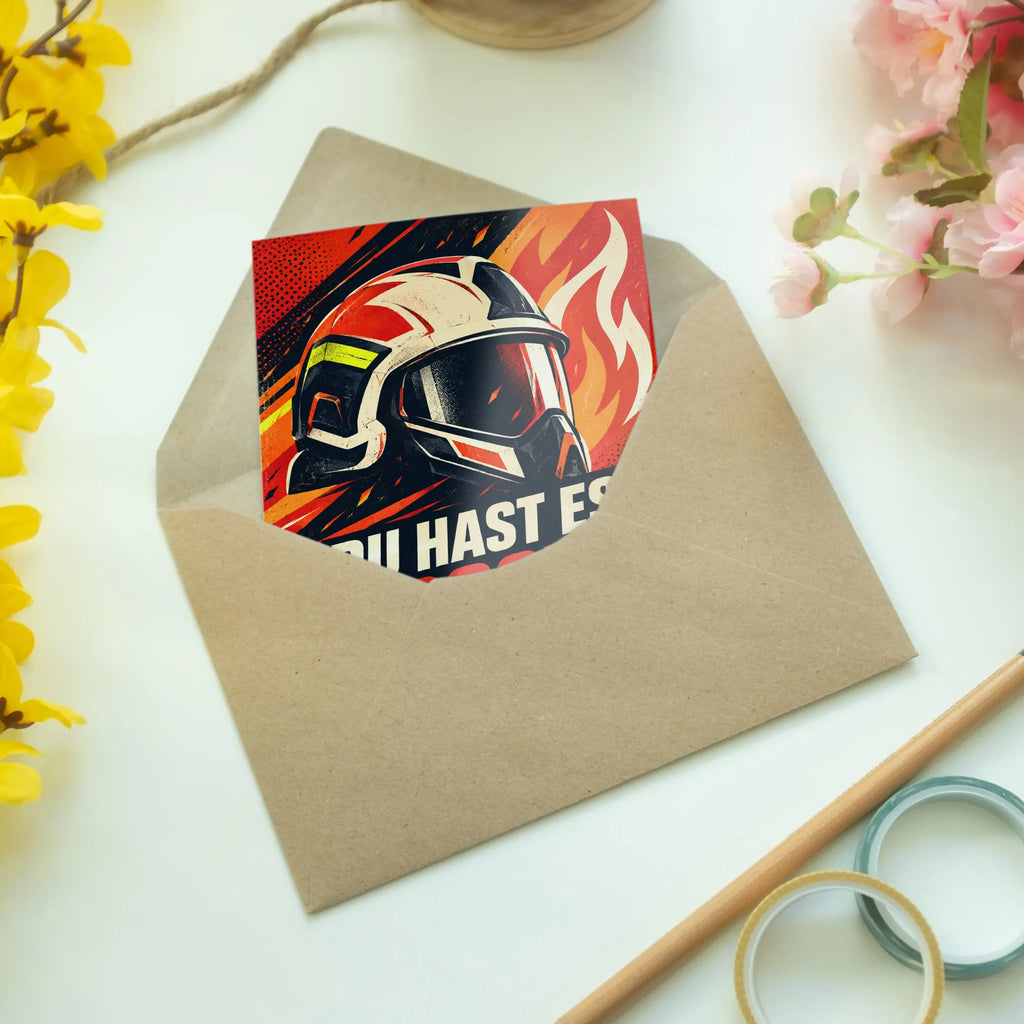 Coole Glückwunschkarte für die Feuerwehr mit Feuerwehrhelm|p:2020894|h:a382d7db6bb6614749d2e9526e3646e4