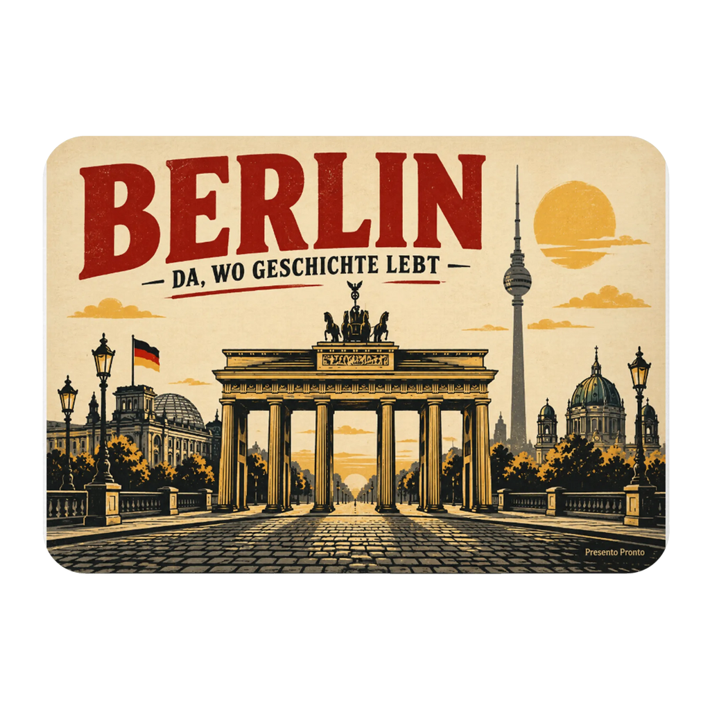 Nostalgischer Kühlschrankmagnet als Berlin Souvenir mit Brandenburger Tor|p:2020898|h:4008abcc66b0786d5fdc999f05444ea9