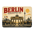Nostalgischer Kühlschrankmagnet als Berlin Souvenir mit Brandenburger Tor