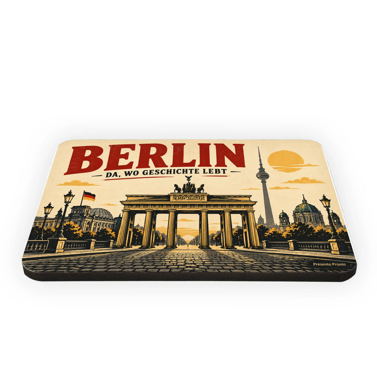Nostalgischer Kühlschrankmagnet als Berlin Souvenir mit Brandenburger Tor