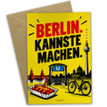 Lustige Klappkarte aus Berlin mit Currywurst und Fernsehturm