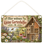Liebevolles Schild fürs Insektenhotel mit Bienen und Wildblumen|p:2020907|h:0f9974439ed55c13e55fb3d1e53d595b
