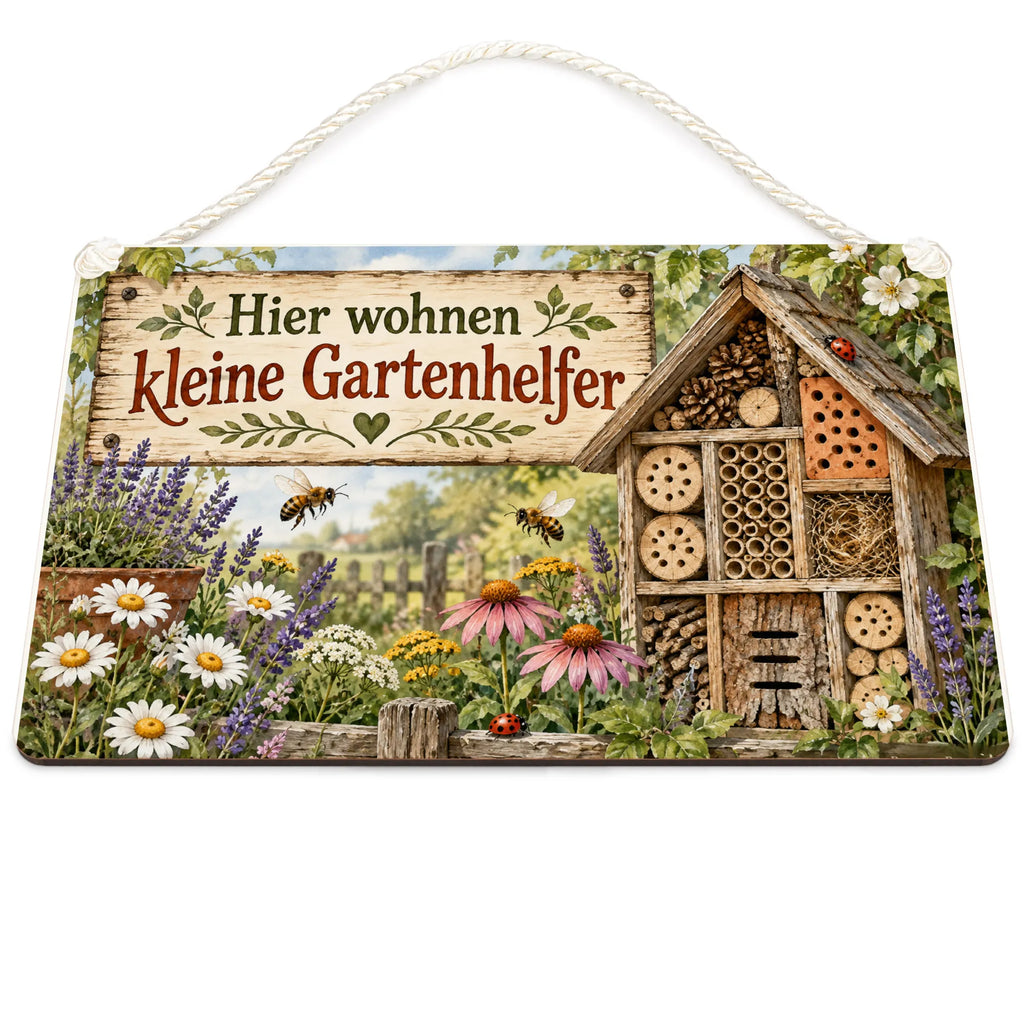Liebevolles Schild fürs Insektenhotel mit Bienen und Wildblumen|p:2020907|h:efe44d796d315a6f3e010407c82b7d24