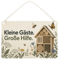 Liebevolles Schild fürs Insektenhotel mit Bienen für Gartenfreunde