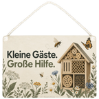 Liebevolles Schild fürs Insektenhotel mit Bienen für Gartenfreunde|p:2020910|h:2049939ff515a7a4a98bb2801402a55b