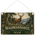 Traditionelles Schild für Jäger mit Rothirsch