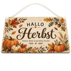 Gemütliches Holzschild zum Herbst mit Kürbis und Blättern|p:2020933|h:2eab1081c701adeebcd412f25803494e