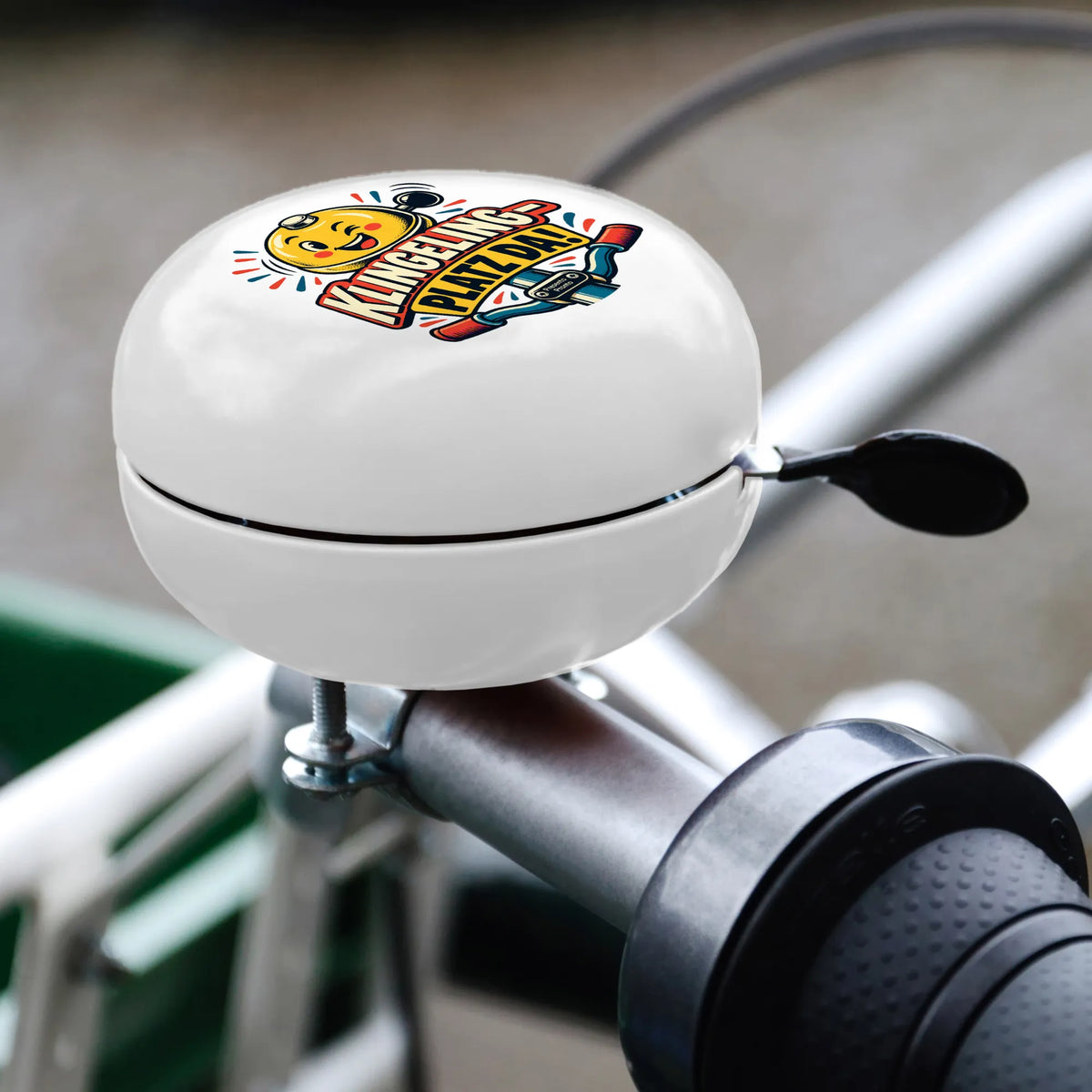 Lustige Fahrradklingel für Erwachsene mit Smileygesicht