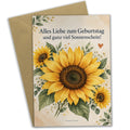 Herzliche Geburtstagskarte mit Sonnenblume