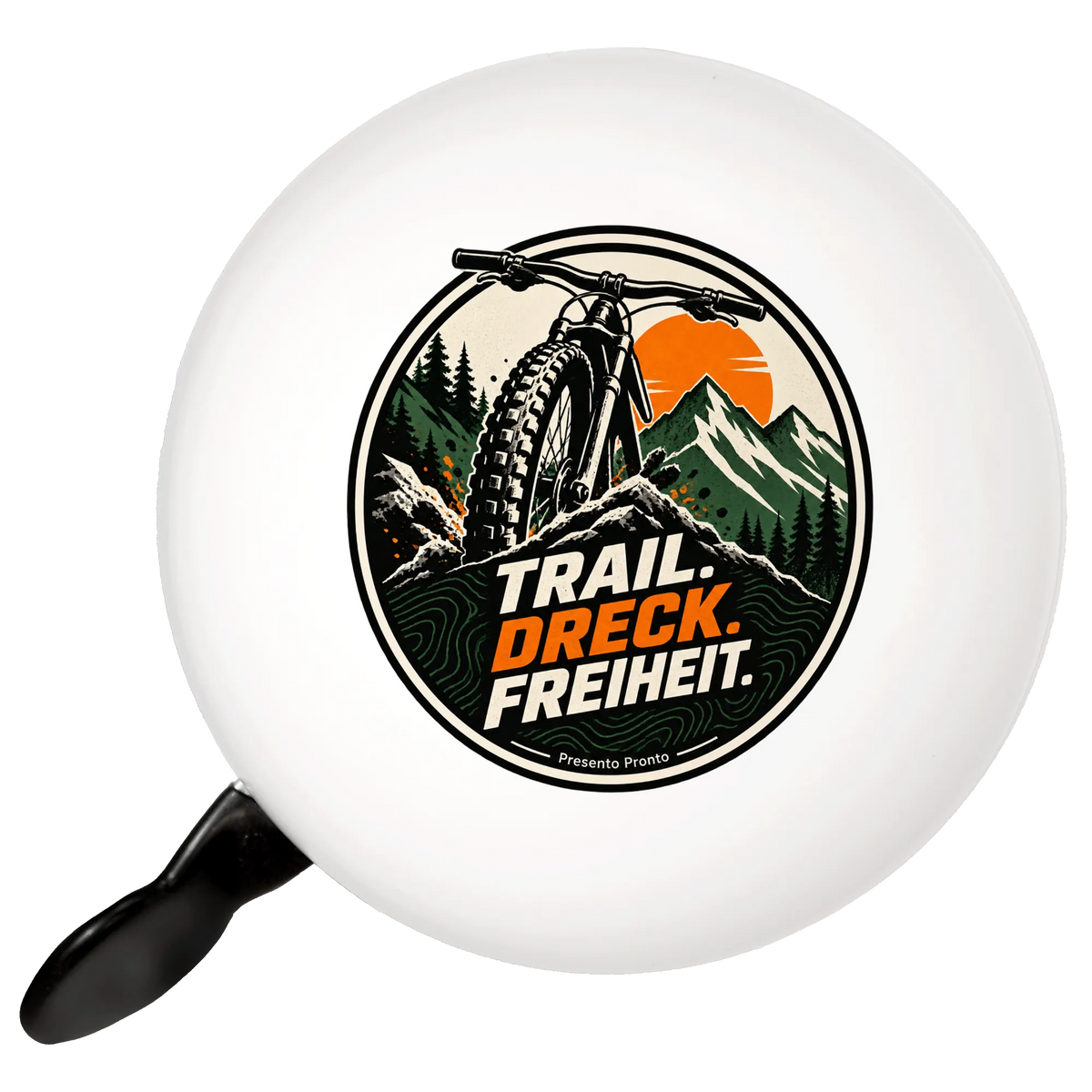 Coole Fahrradklingel für MTB Fahrer mit Trail-Spruch
