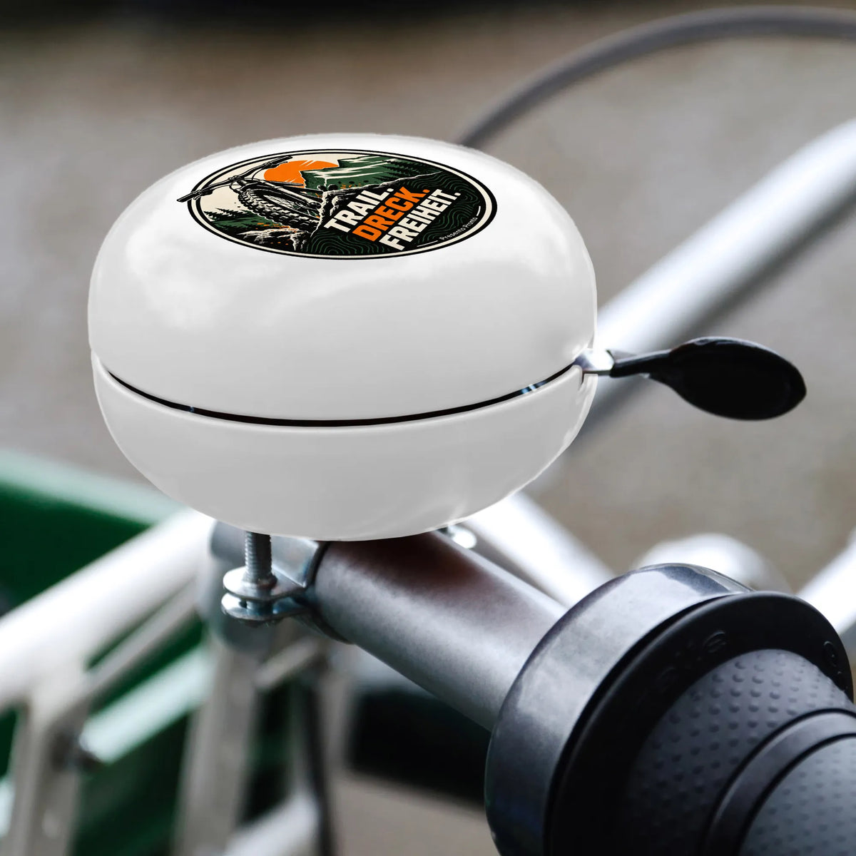 Coole Fahrradklingel für MTB Fahrer mit Trail-Spruch