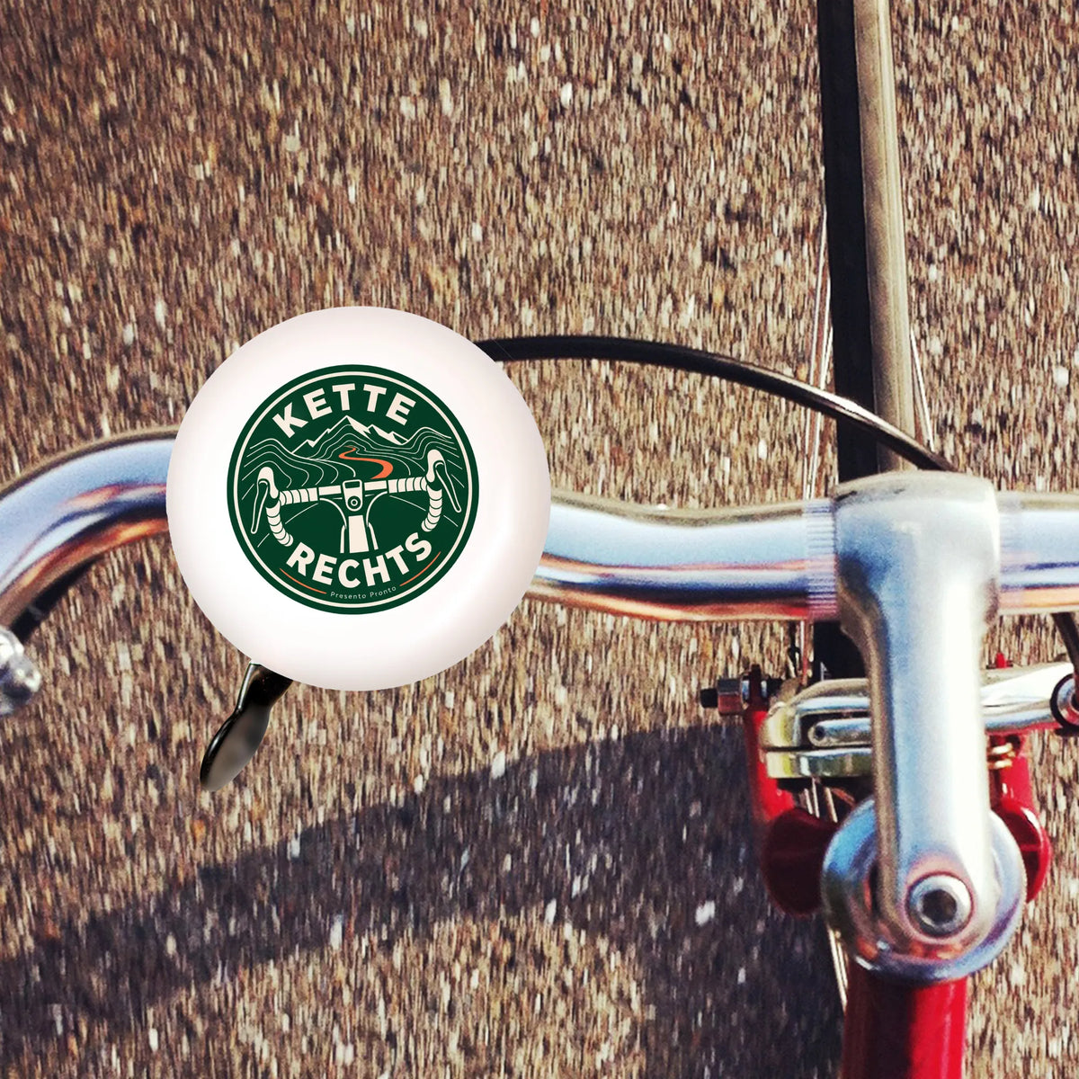 Sportliche Fahrradklingel für Rennrad mit Rennradlenker