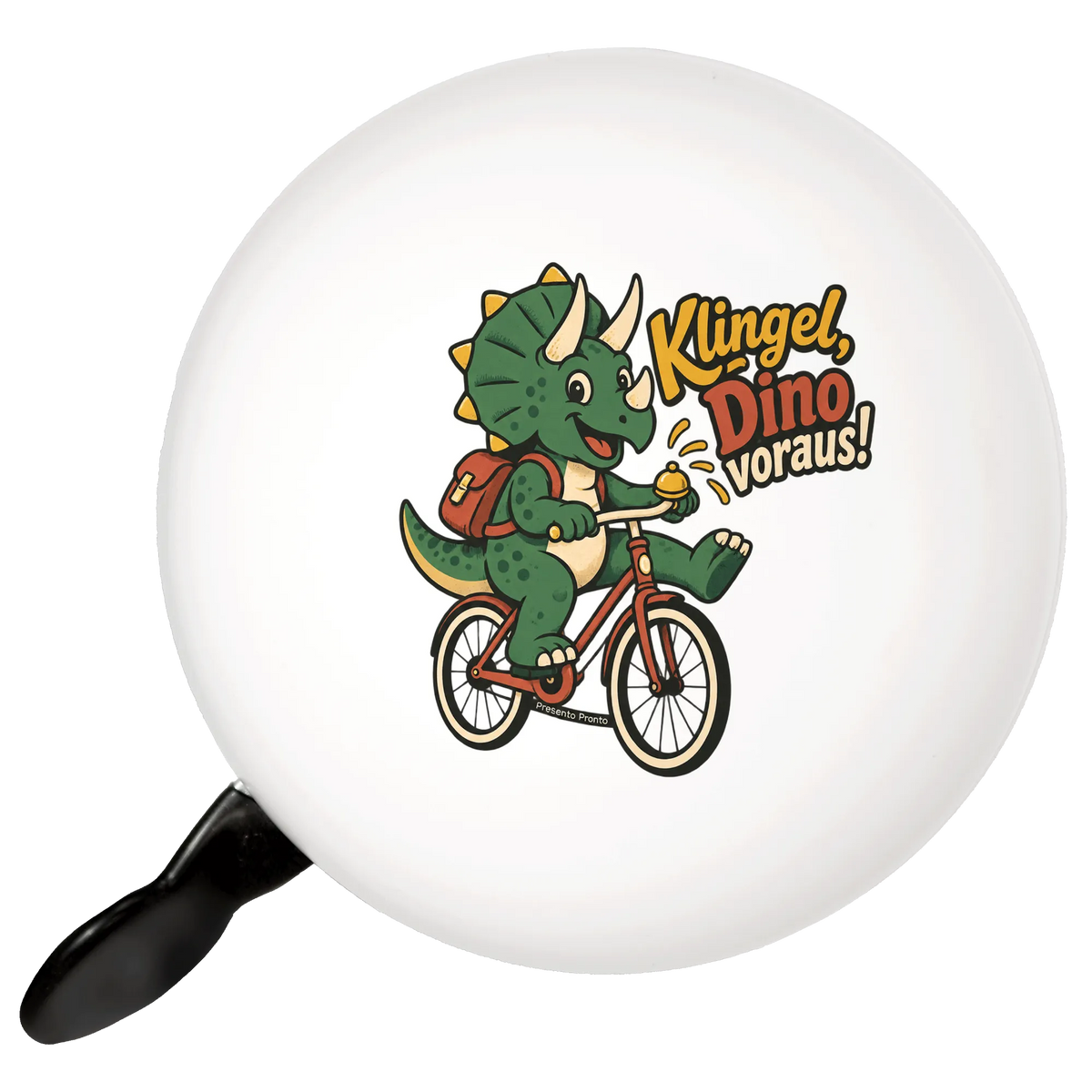 Lustige Dino Fahrradklingel für Kinder mit Triceratops
