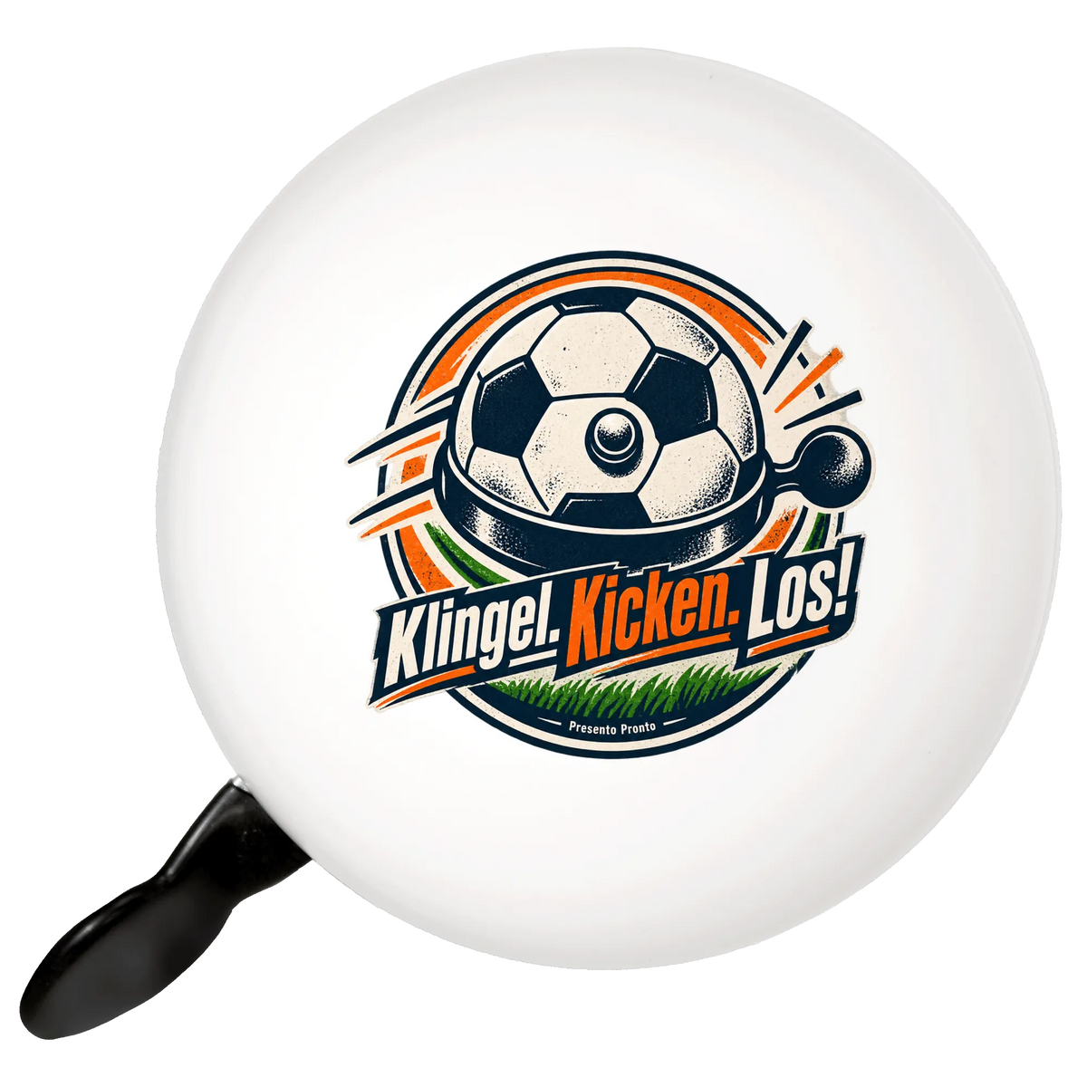 Sportliche Fahrradklingel für Fußballfans mit schwarz-weißem Ball