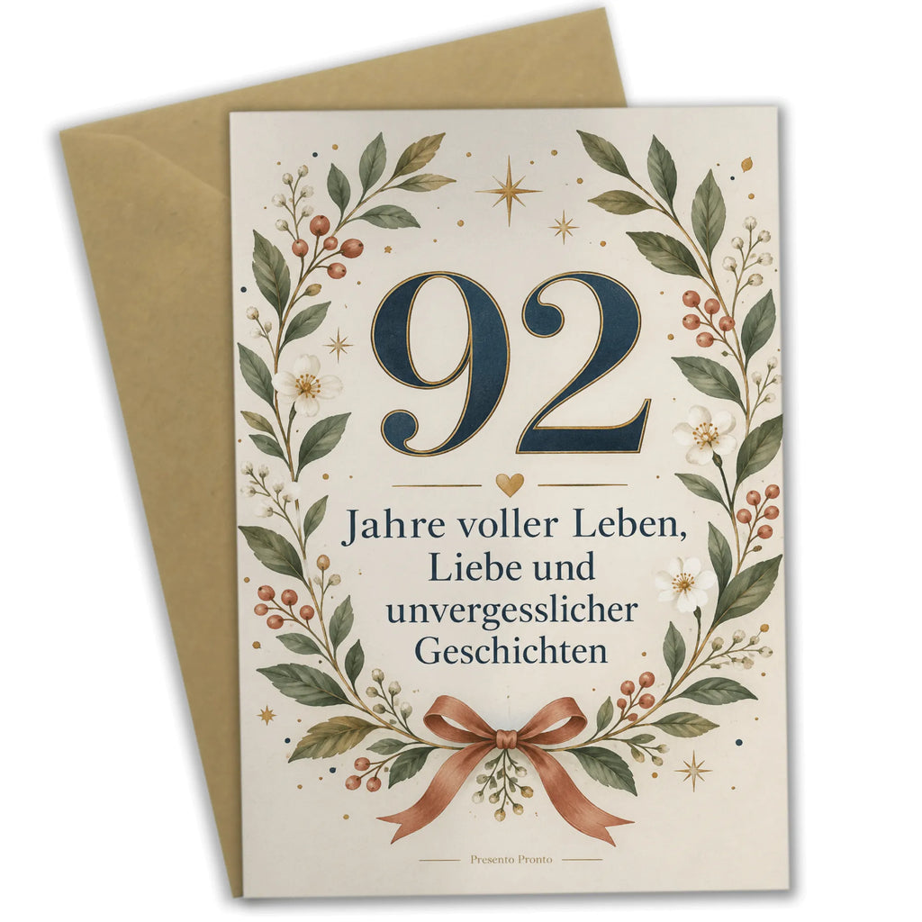 Elegante Geburtstagskarte zum 92. Geburtstag mit großer Zahl 92|p:2020979|h:5889083d68bd24720473cb80b08c8377