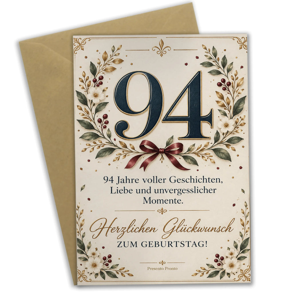Elegante Geburtstagskarte zum 94. Geburtstag mit großer Zahl 94|p:2020981|h:7d4e312651670d446e4fca31d4d15c14