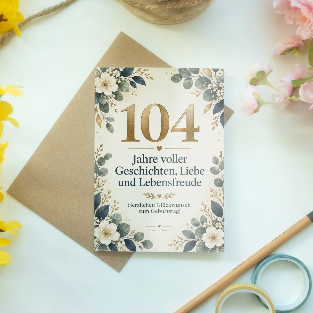 Elegante Geburtstagskarte zum 104. Geburtstag goldene Zahl 104|p:2020984|h:f75526f093af1136204d19360bf8ce02