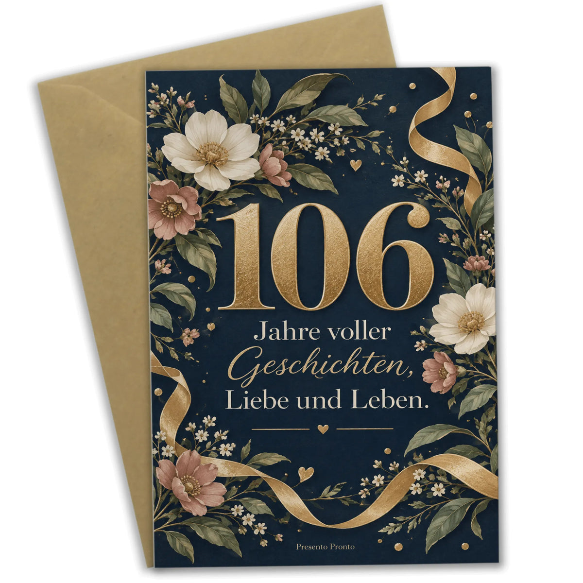 Festliche Geburtstagskarte zum 106. Geburtstag mit Wildblumen