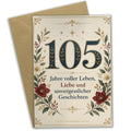 Elegante Geburtstagskarte zum 105. Geburtstag mit Zahl 105