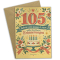 Würdevolle Karte zum 105. Geburtstag mit Zahl und Blumen