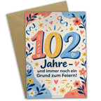 Fröhliche Geburtstagskarte zum 102. Geburtstag mit Konfetti|p:2020990|h:d0a2e0d98f5b1f2b9c350c7198d05d95