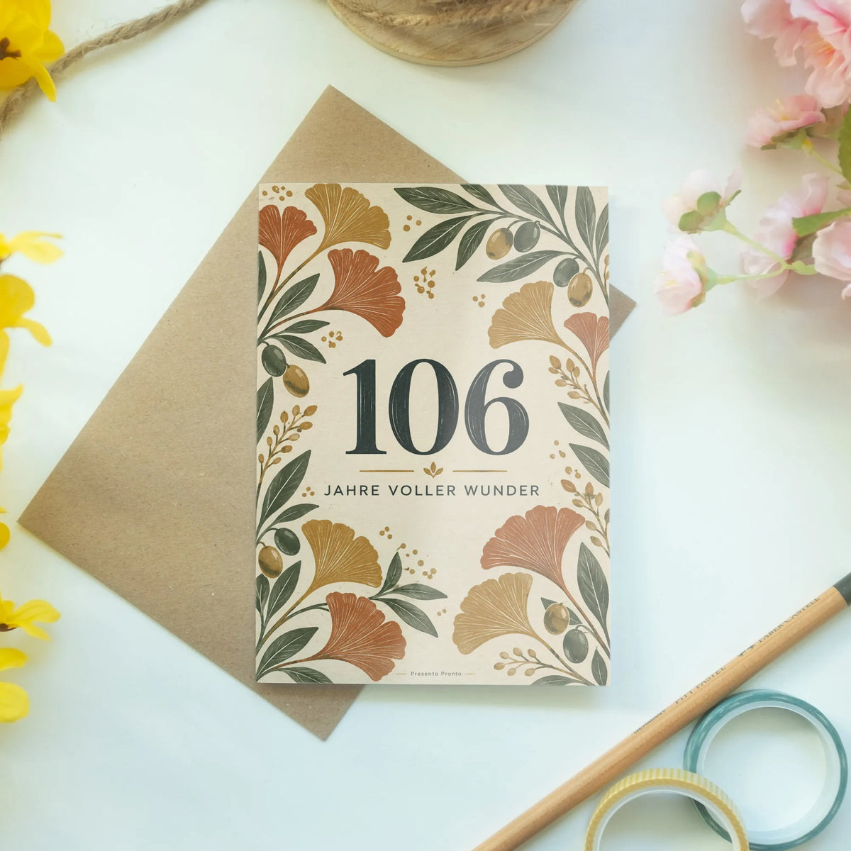 Würdevolle Geburtstagskarte zum 106. Geburtstag voller Wunder