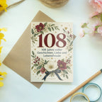 Elegante Geburtstagskarte zum 108. Geburtstag mit Wildblumen|p:2020995|h:e5f4ab247c7f751c9fab5d0698cd5b67