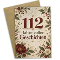 Elegante Geburtstagskarte zum 112. Geburtstag mit Zahl 112