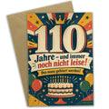 Lustige Geburtstagskarte zum 110. Geburtstag mit großer Zahl 110