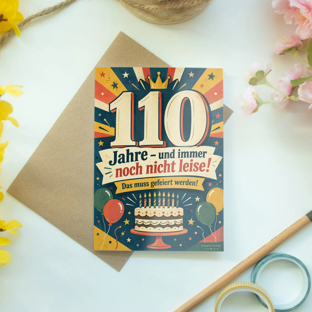 Lustige Geburtstagskarte zum 110. Geburtstag mit großer Zahl 110|p:2021002|h:471db504fc9c2ae69d6e9fcb198ef542