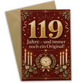 Würdige Geburtstagskarte zum 119. Geburtstag mit goldener Zahl