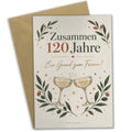 Elegante Geburtstagskarte zum gemeinsamen 120. Geburtstag mit Sektgläsern