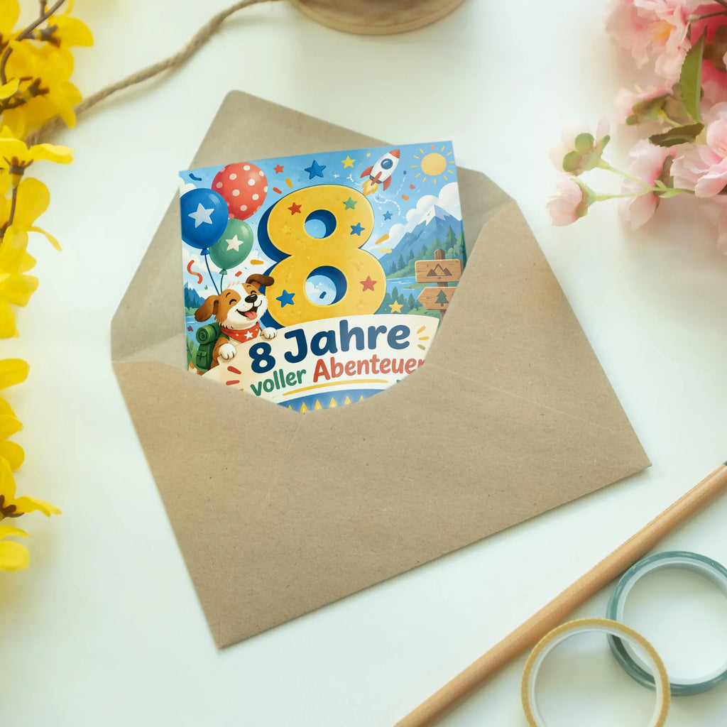 Fröhliche Geburtstagskarte zum 8. Geburtstag mit Ballons|p:2021025|h:ede705c954f13571c99fb4ac97e84d95