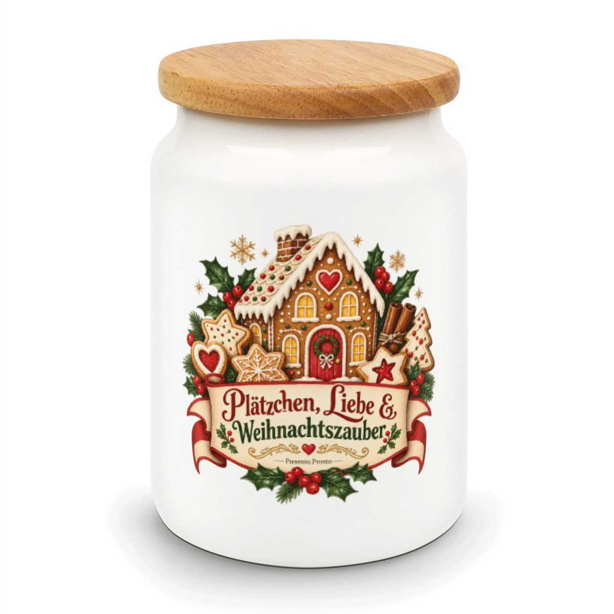 Nostalgische Keksdose zu Weihnachten mit Lebkuchenhaus