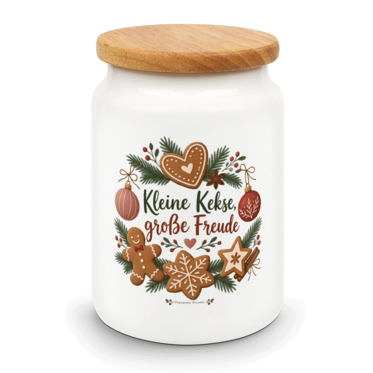 Fröhliche Keksdose zu Weihnachten mit Lebkuchen