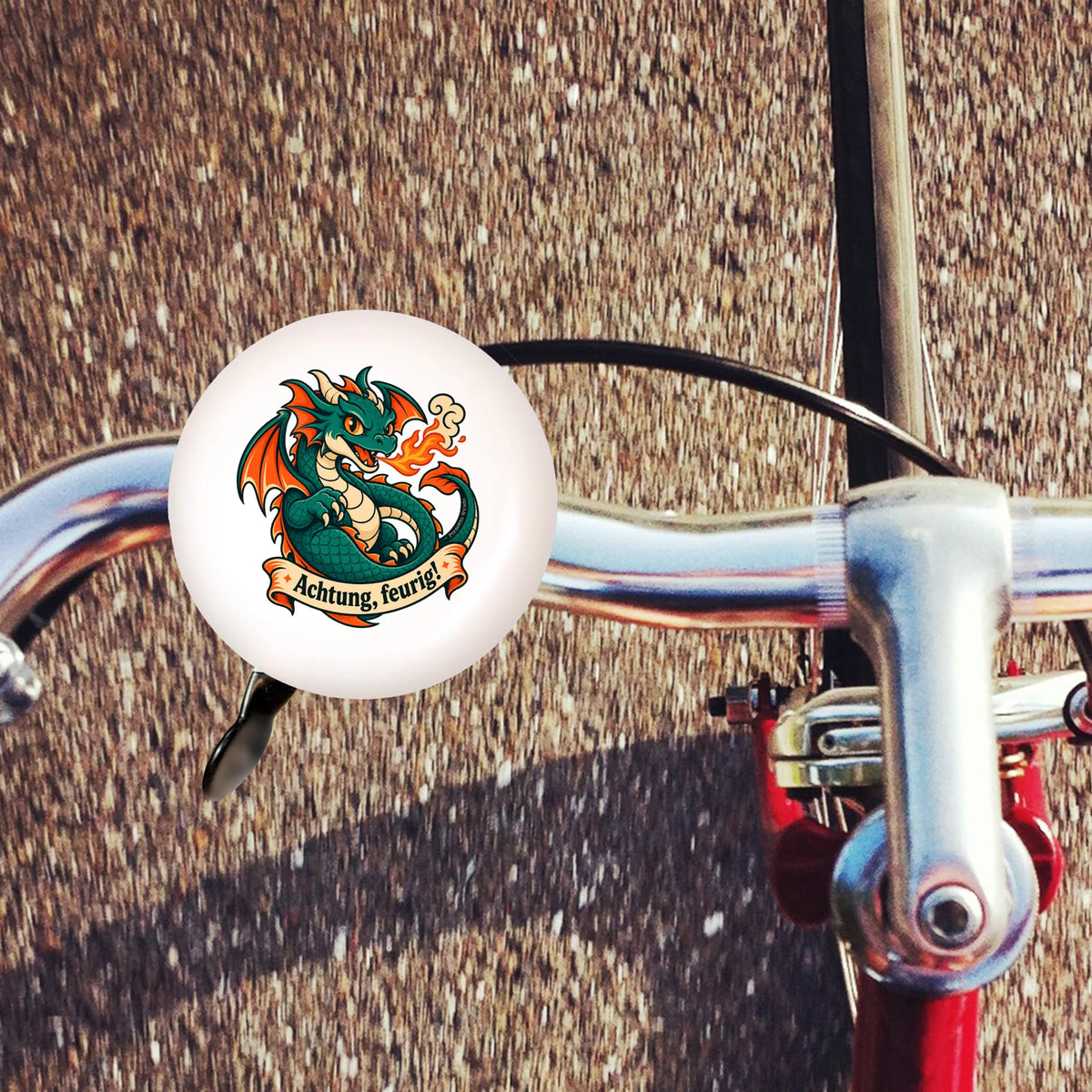 Lustige Fahrradklingel mit Drache für Drachenfans