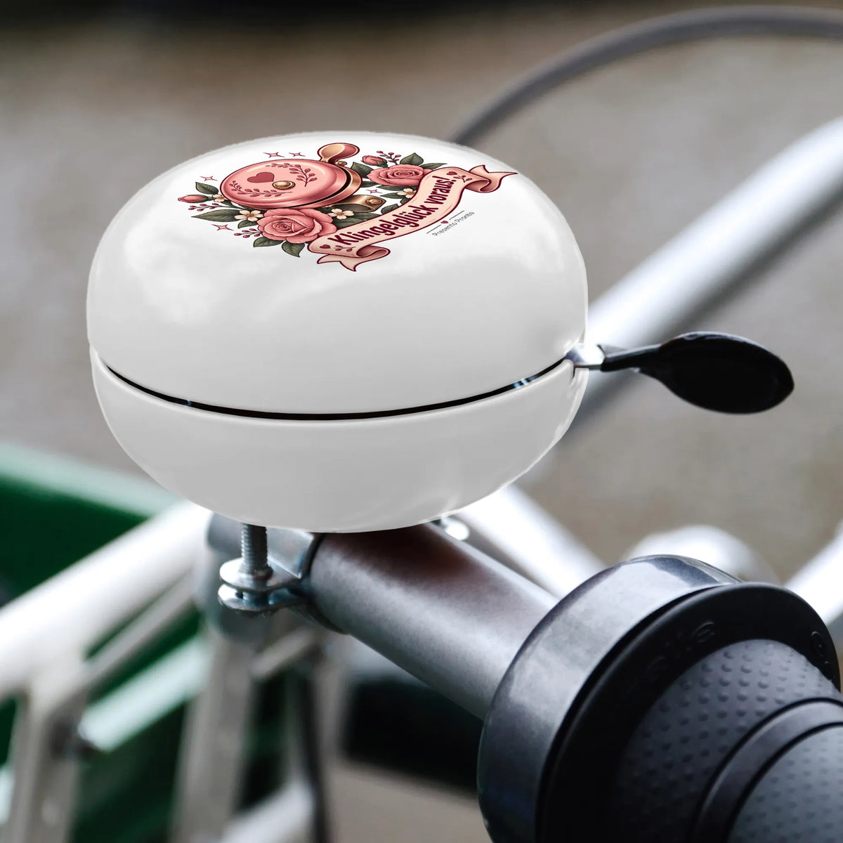 Romantische Fahrradklingel mit Rose für Freundin